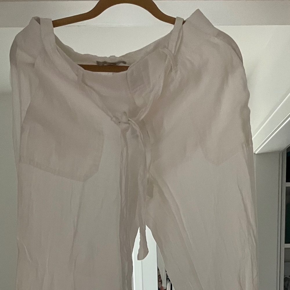 Banana republic white linen pants